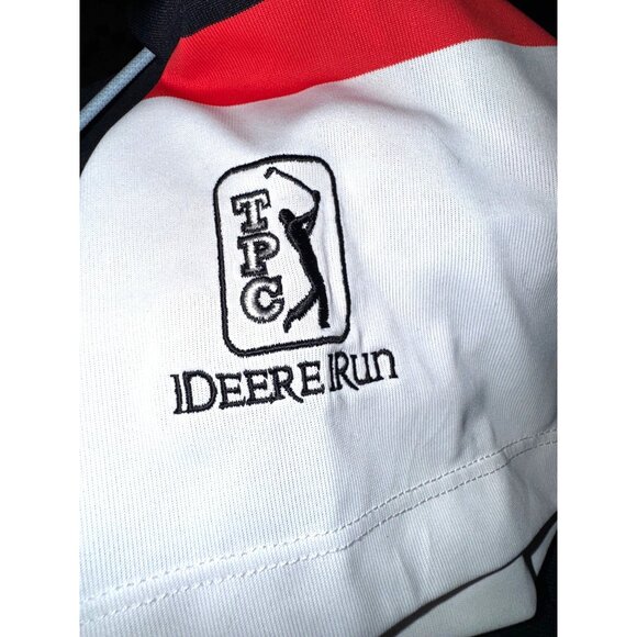 Nike Golf Standard Fit Dri-Fit John Deere Classic Polo Shirt Black/White/Red Men - Picture 5 of 9